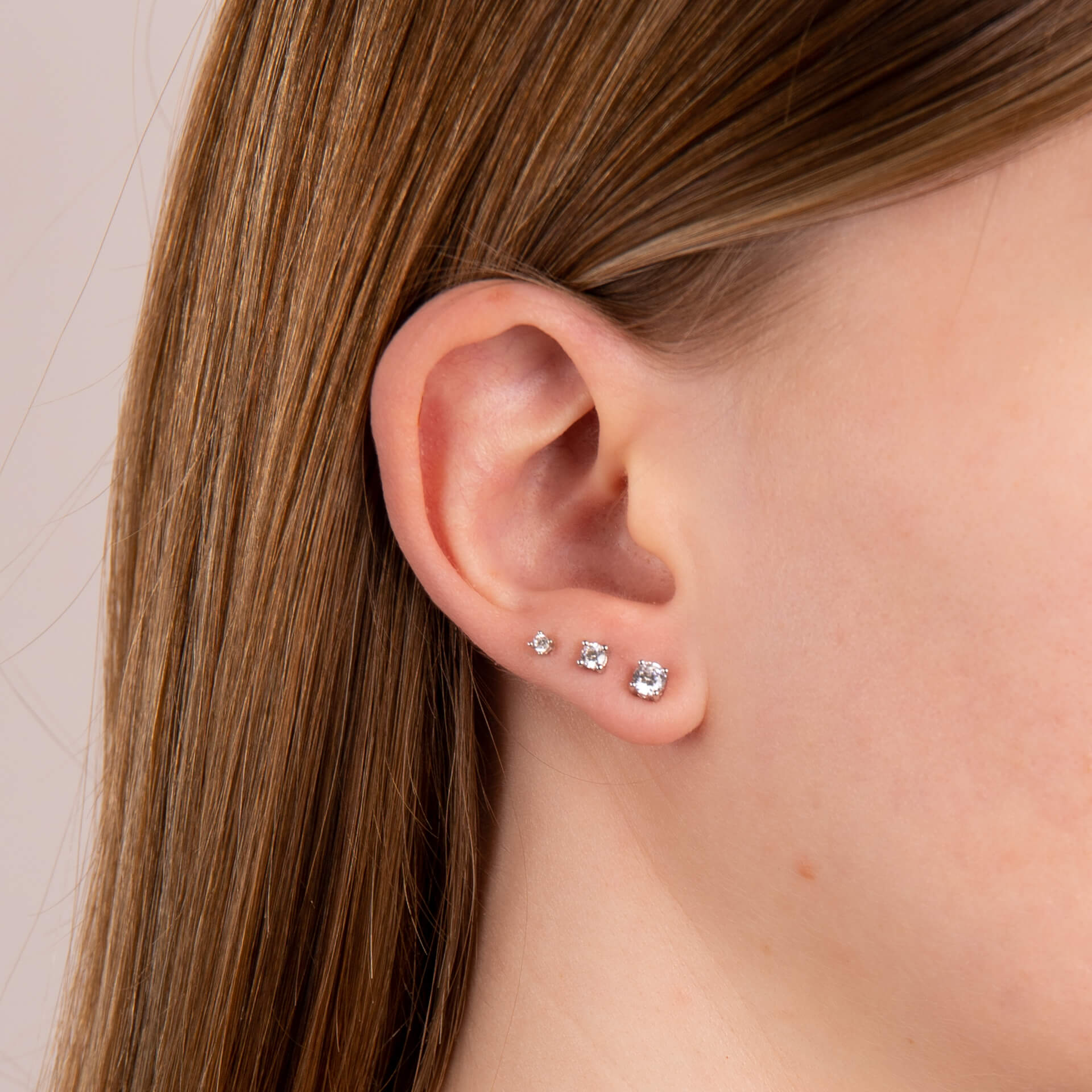 Diamonfire Four Claw Solitaire Stud Earrings