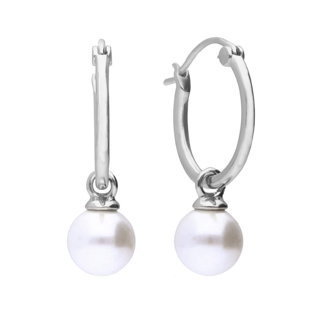 Diamonfire Assembled Hoop Earrings with Shell Pearl