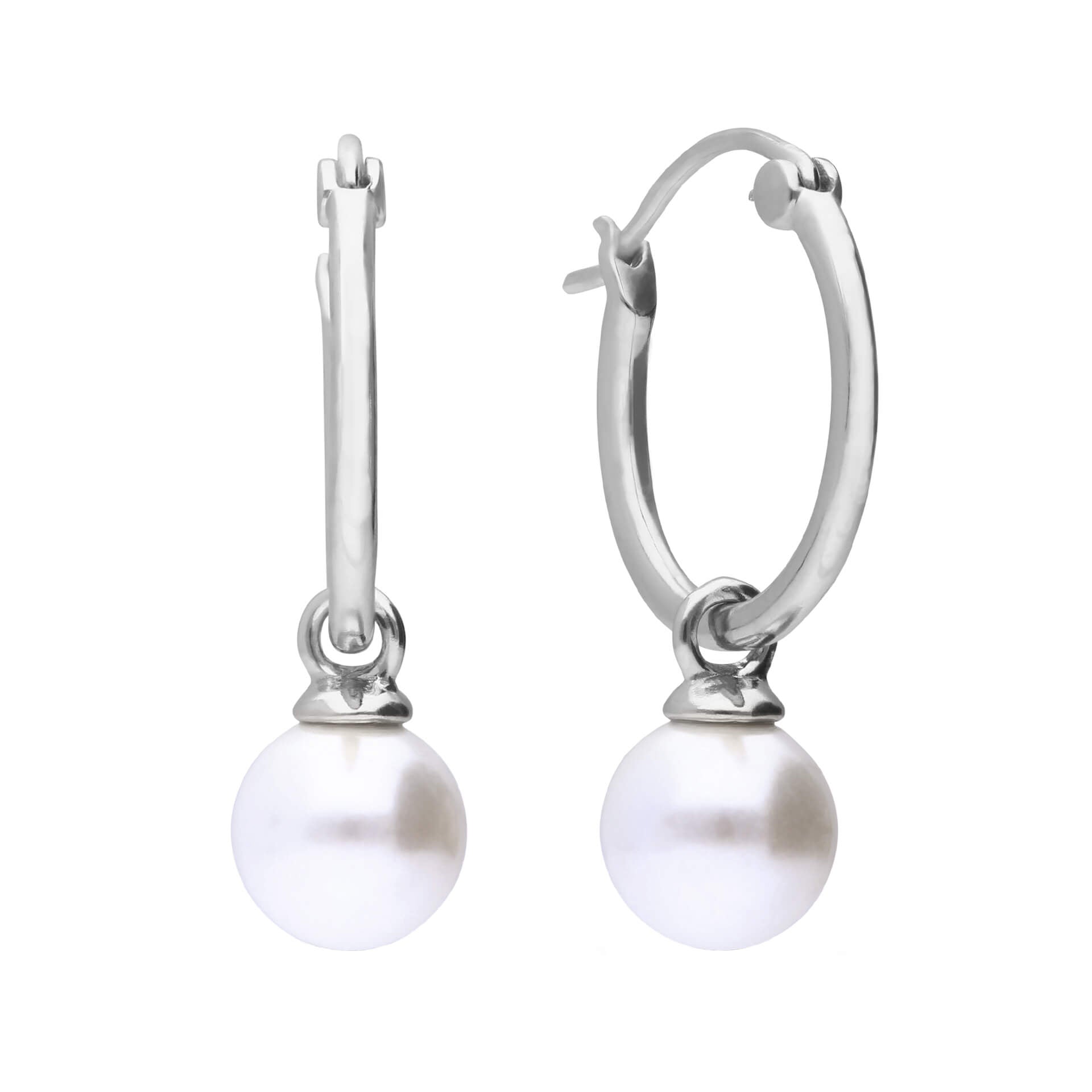 Diamonfire Assembled Hoop Earrings with Shell Pearl