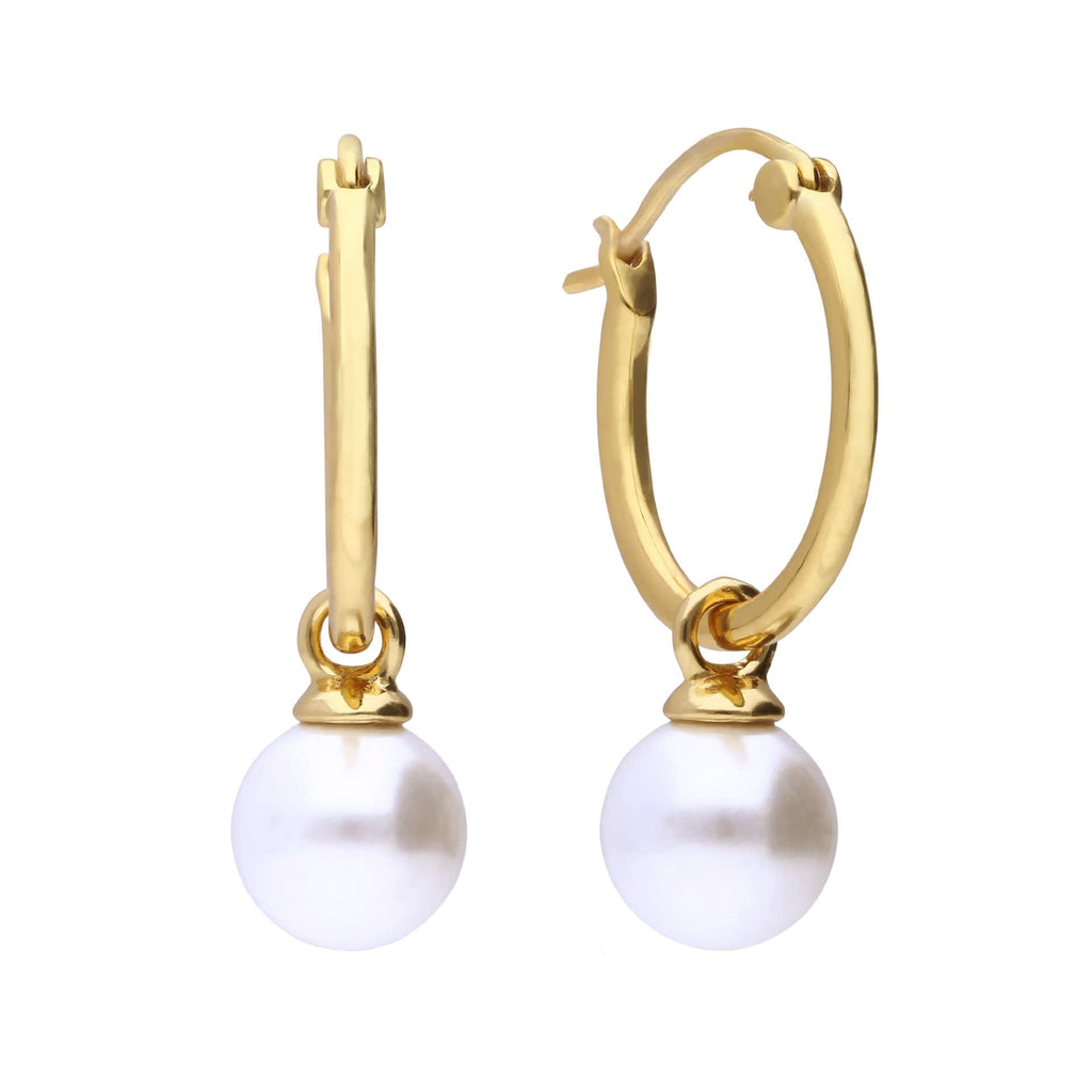 Diamonfire Assembled Hoop Earrings with Shell Pearl