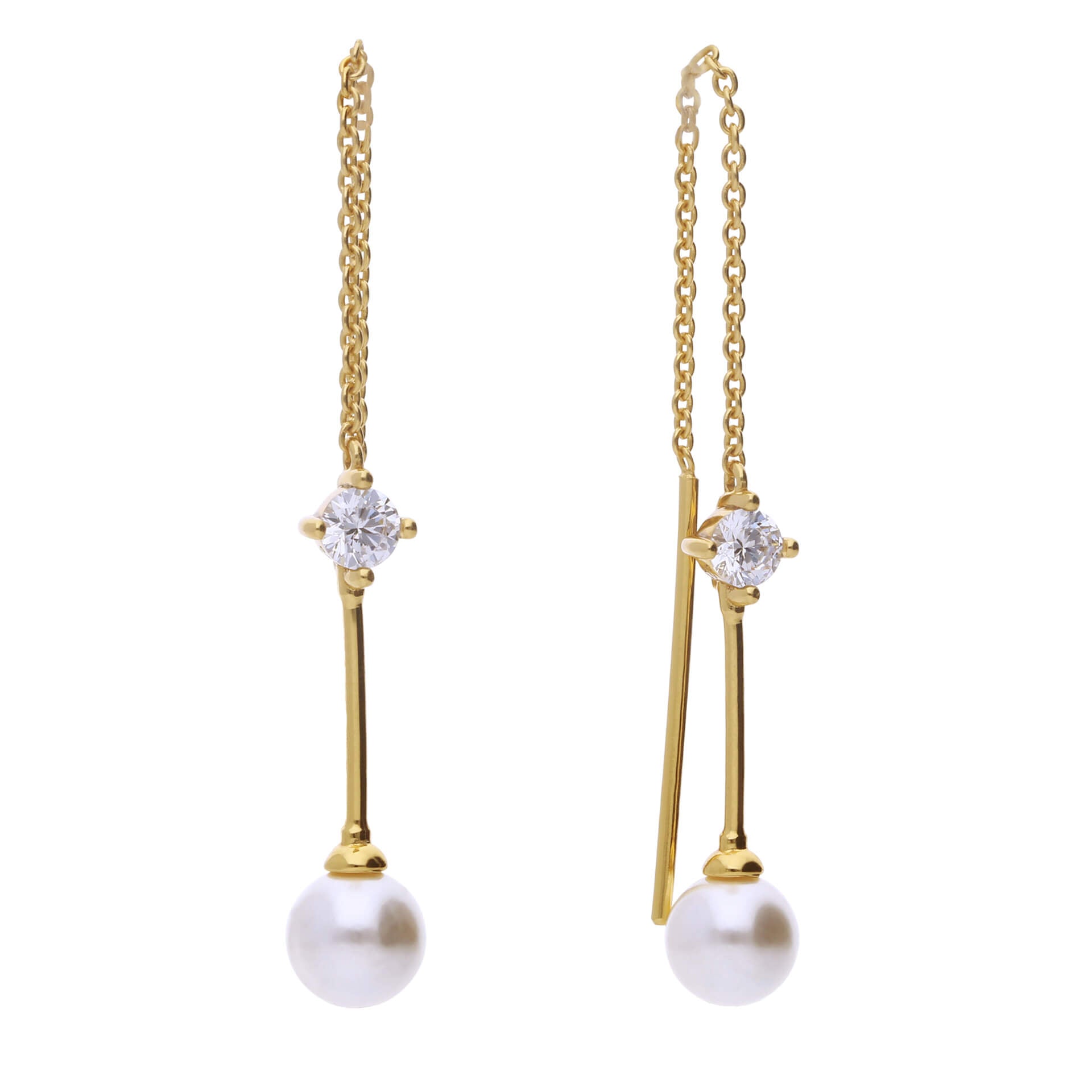 Diamonfire Pull Through Chain Drop Earrings