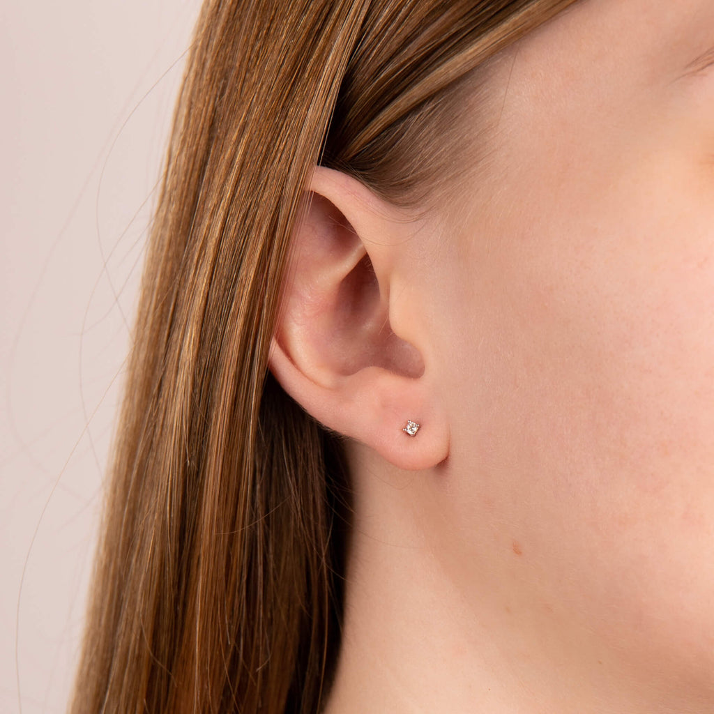 Diamonfire Four Claw Solitaire Stud Earrings