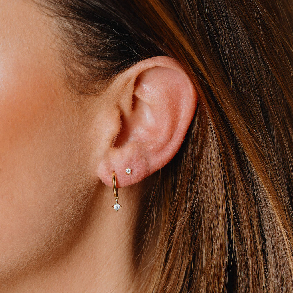 Diamonfire Four Claw Solitaire Stud Earrings