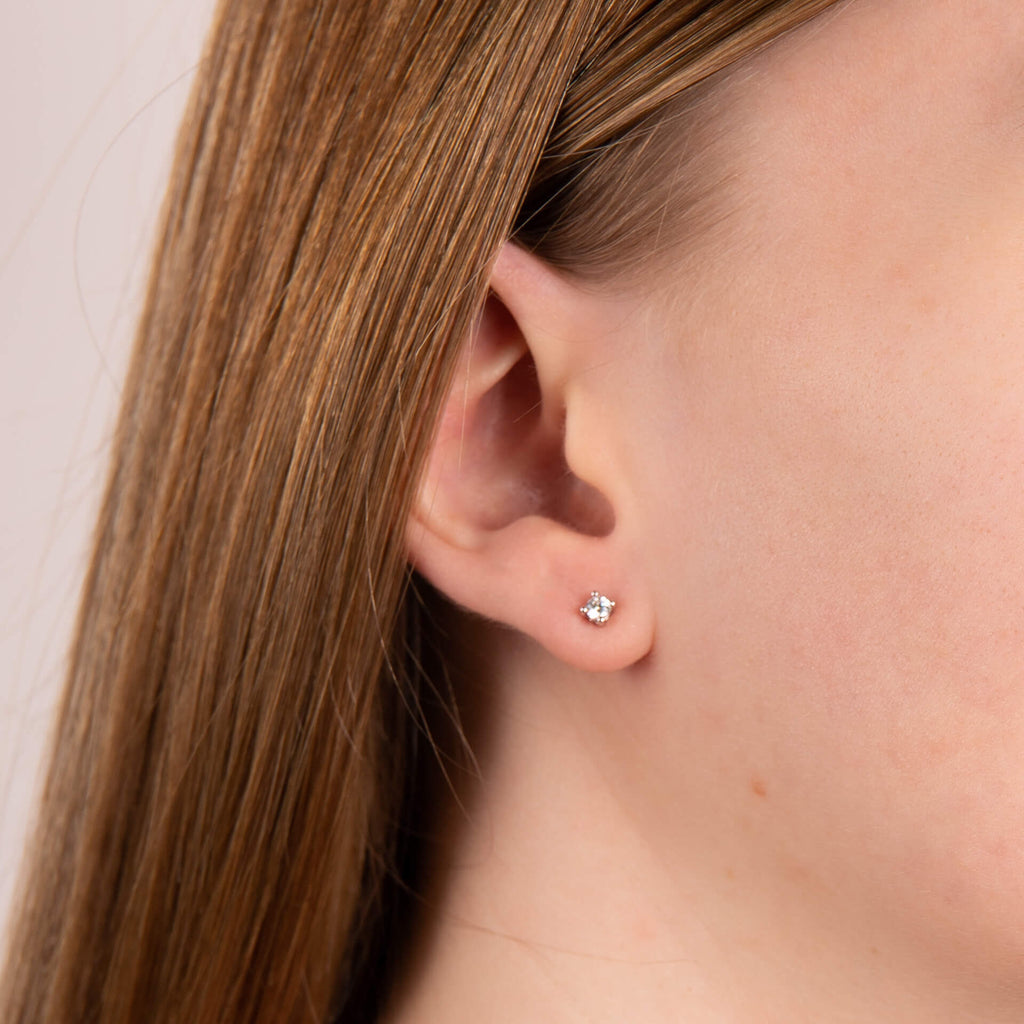 Diamonfire Four Claw Solitaire Stud Earrings