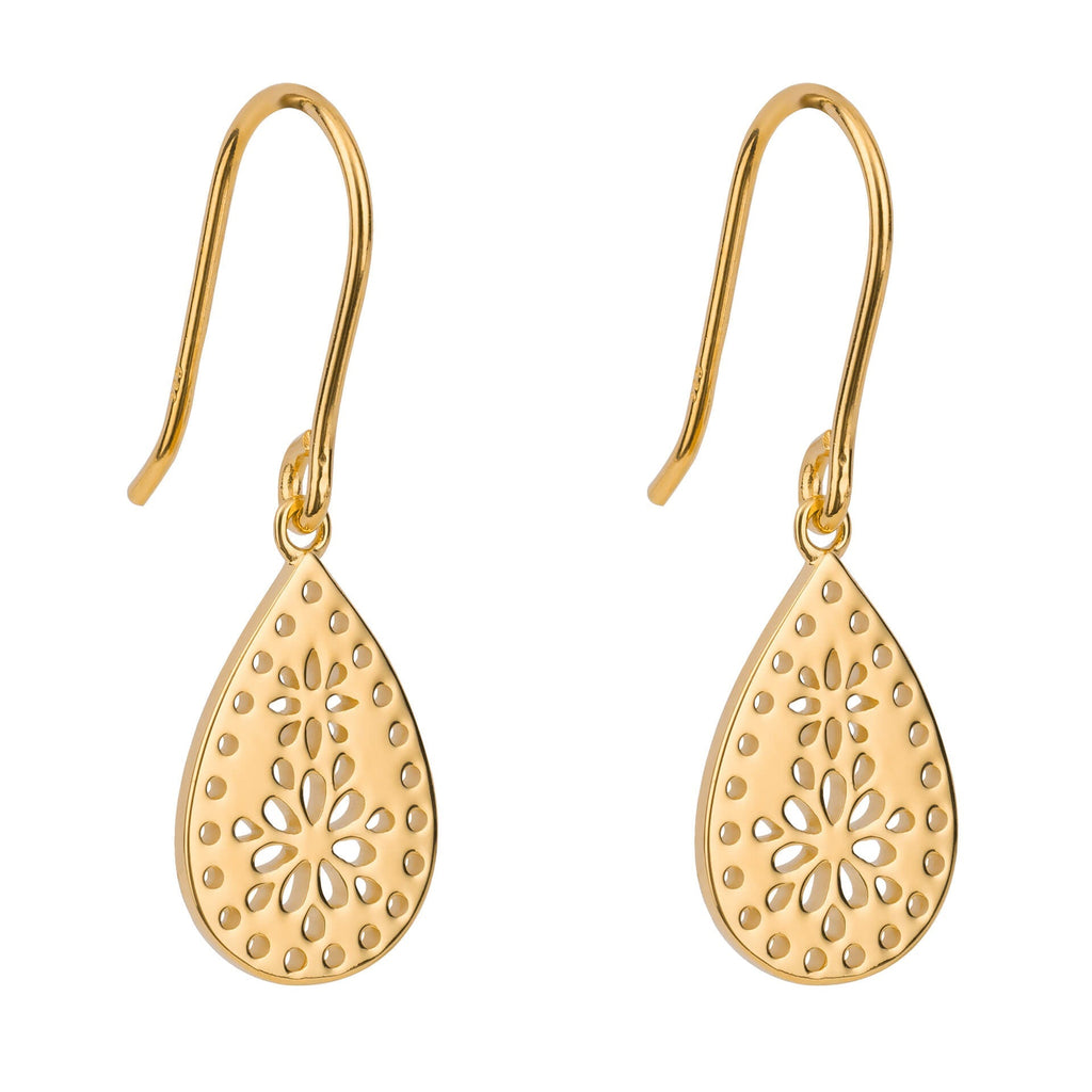 Beginnings Cut Out Lace Pattern Drop Earrings