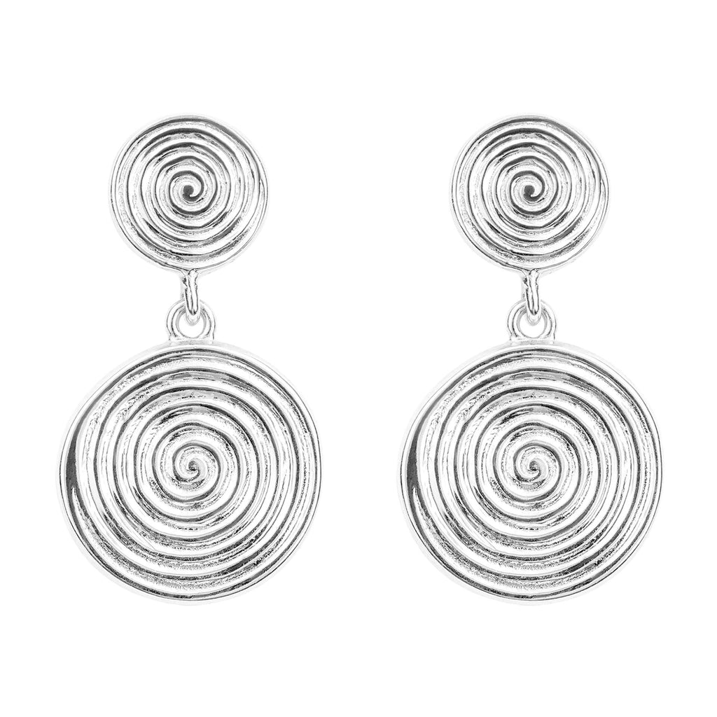 Beginnings Double Spiral Disc Drop Earrings