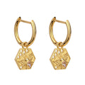 Beginnings Hexagon Bee Assembled Hoop Earrings