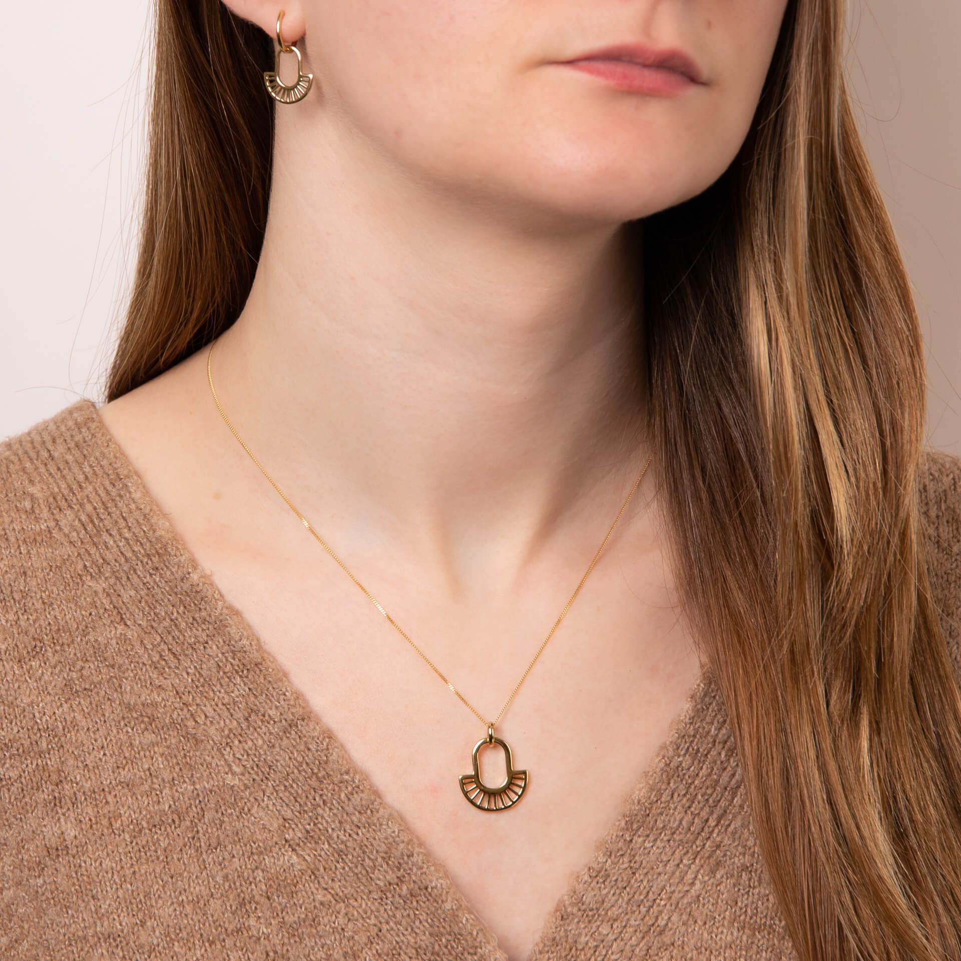 Beginnings Geometric Fan Drop Pendant