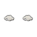 D For Diamond Pearlised Enamel Cloud Stud Earrings with Diamond