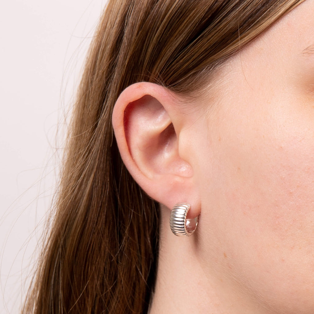 Beginnings Textured Ridges Hoop Earrings