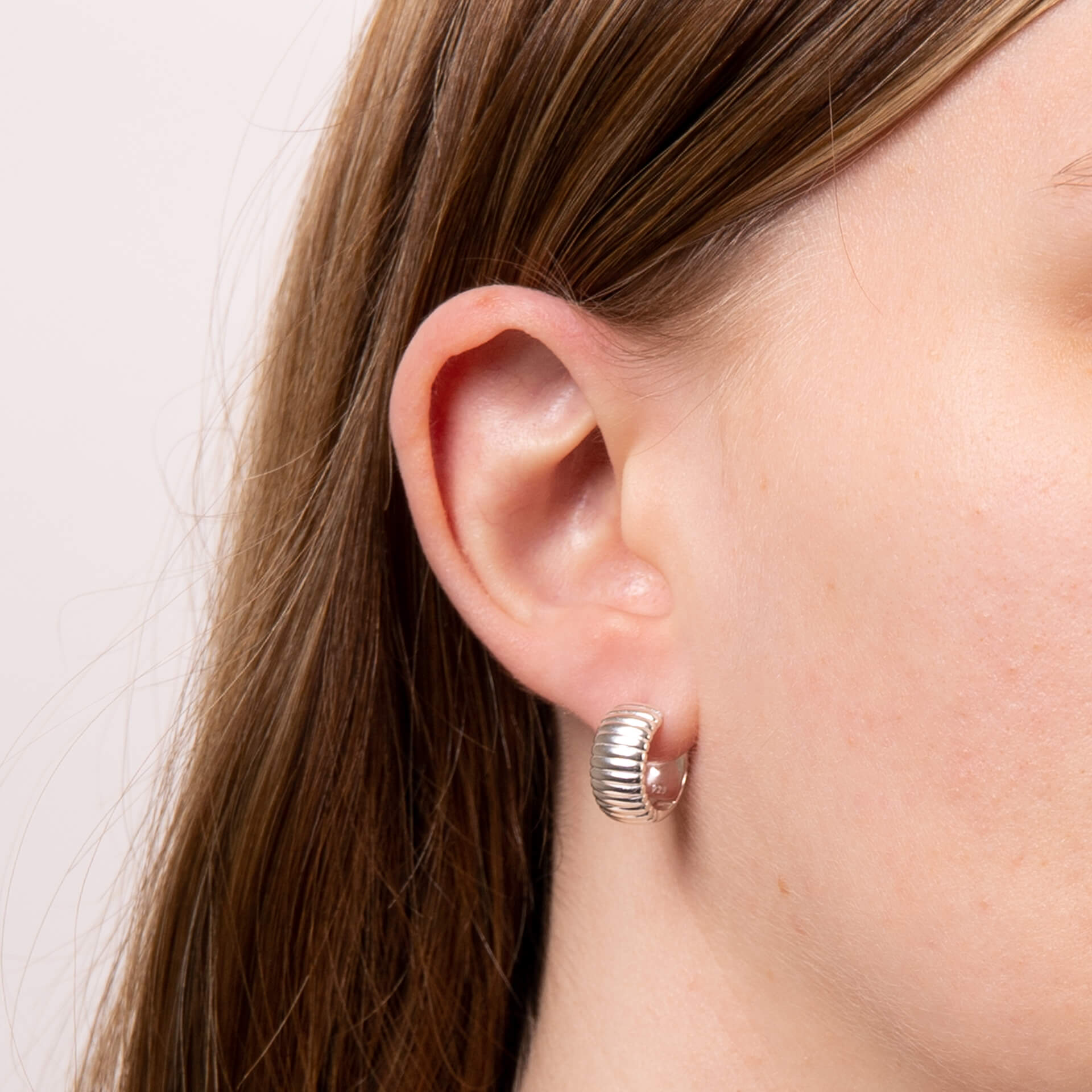 Beginnings Textured Ridges Hoop Earrings