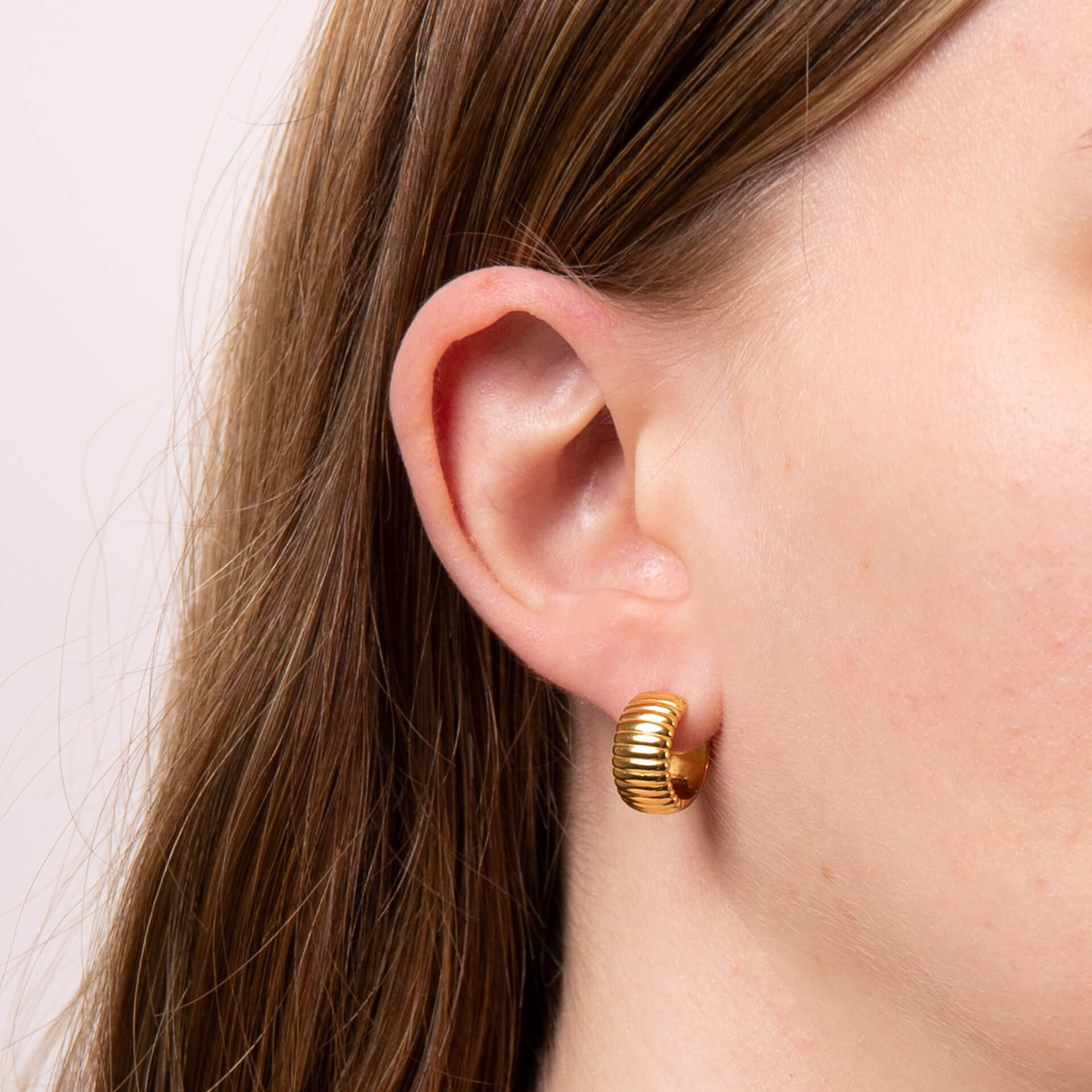 Beginnings Textured Ridges Hoop Earrings