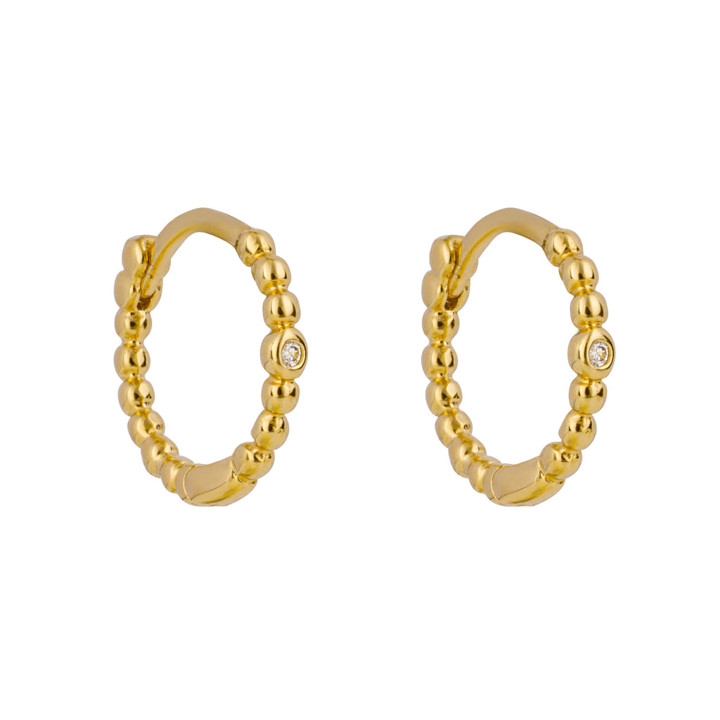 Beginnings Beaded Hoop Earrings with Cubic Zirconia