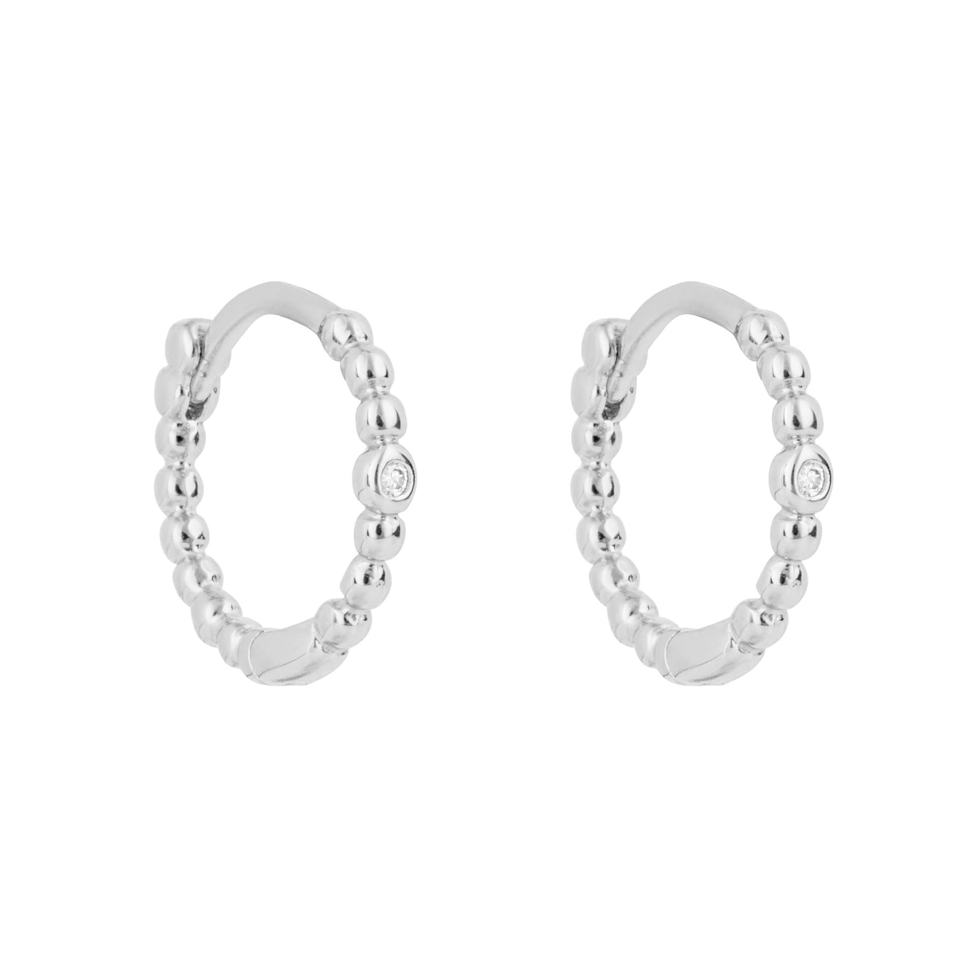 Beginnings Beaded Hoop Earrings with Cubic Zirconia