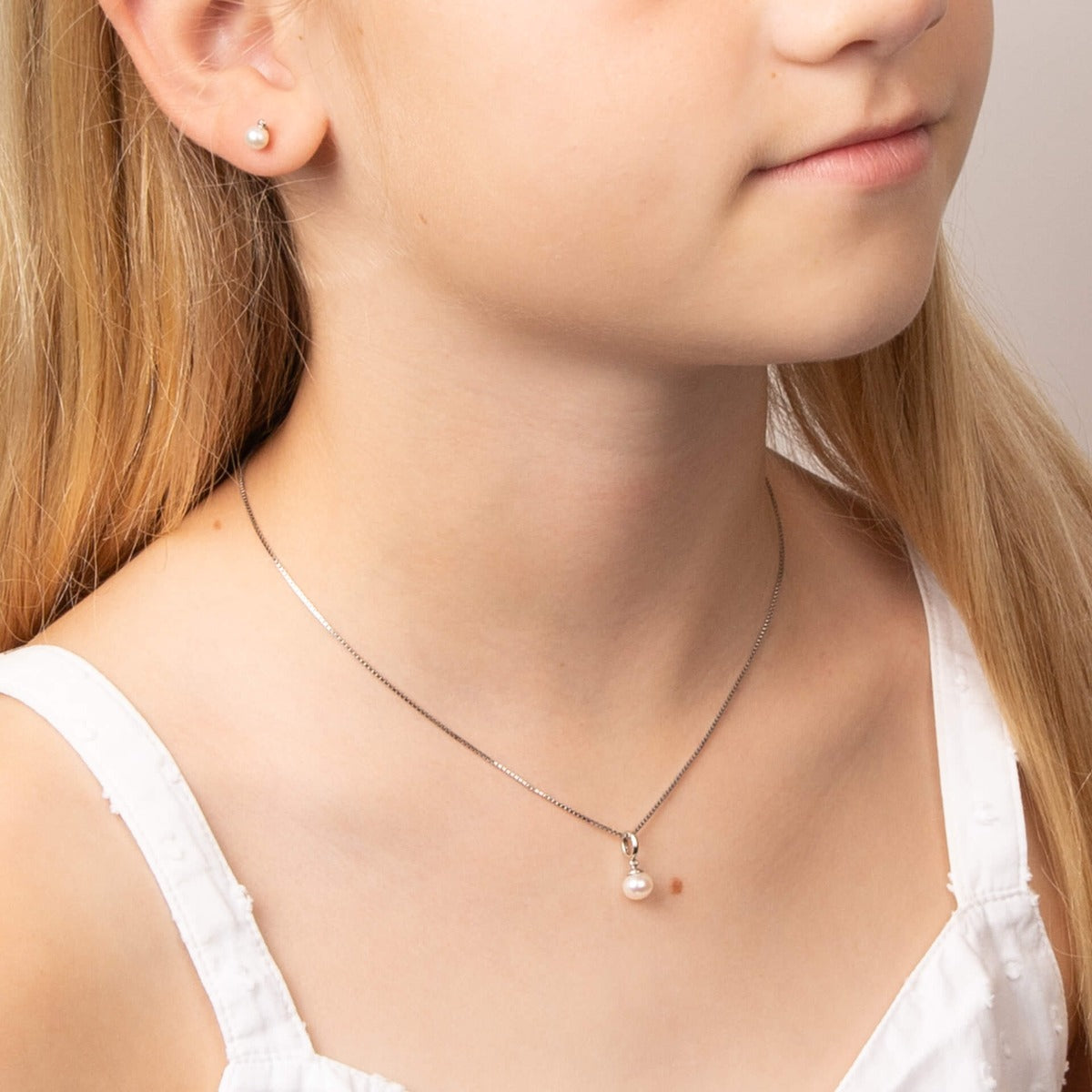 D For Diamond Pearl Drop Pendant with Diamond