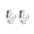 D for Diamond Earrings E6394 Children's Diamond Heart Hoop Earrings