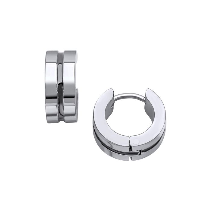 Fred Bennett Black Enamel Stripe Hoop Earrings