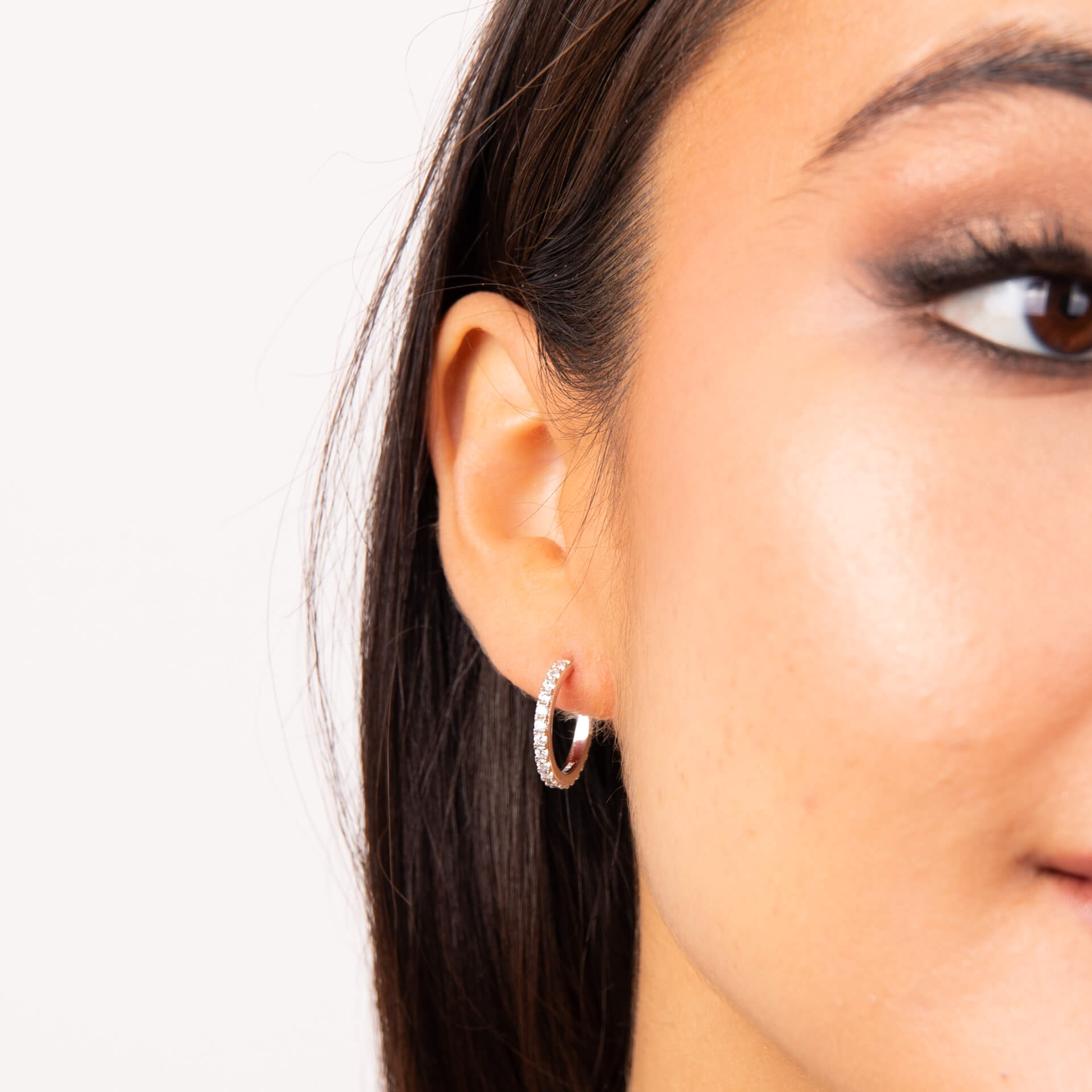 Diamonfire Zirconia 3/4 Hoop Earrings