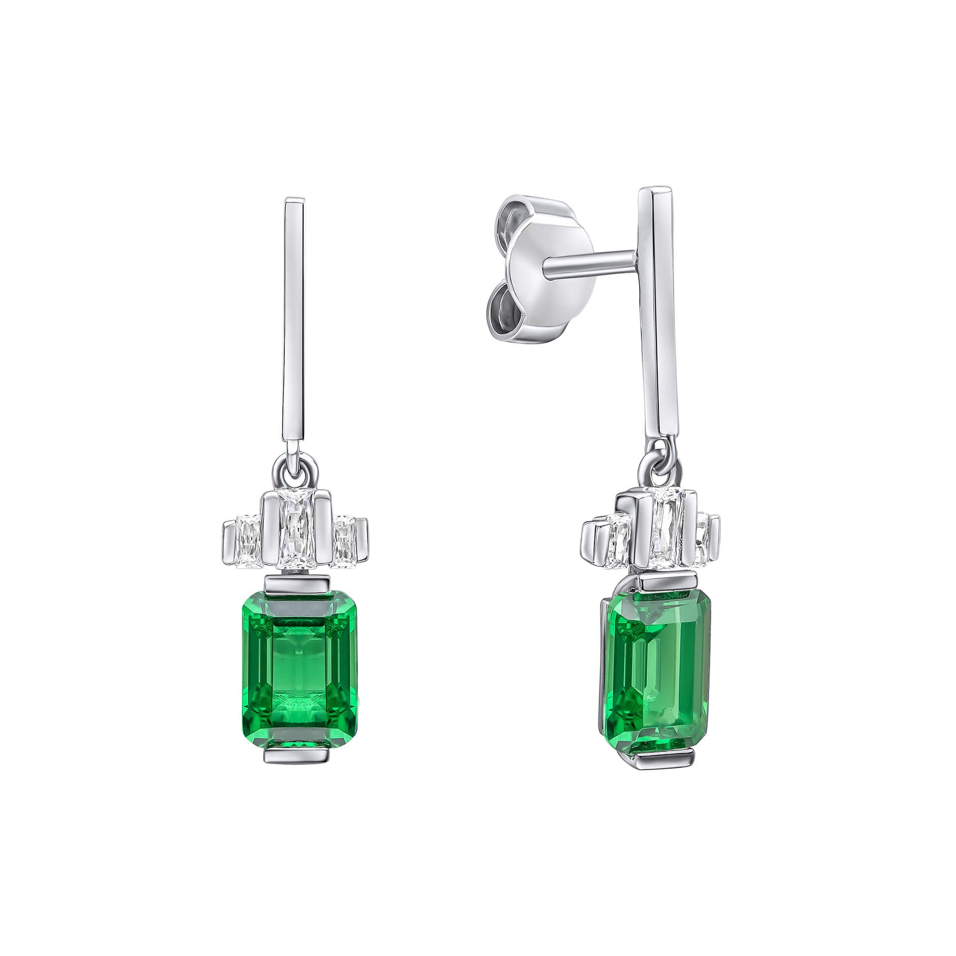 Diamonfire Emerald Cut Zirconia Drop Earrings