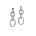 Diamonfire Open Oval Chain Link Drop Earrings