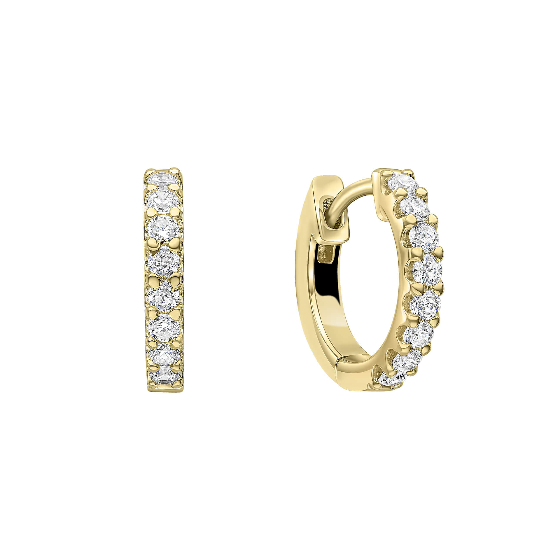 Diamonfire Claw Set Zirconia Hoop Earrings