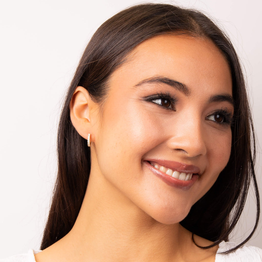 Diamonfire Claw Set Zirconia Hoop Earrings
