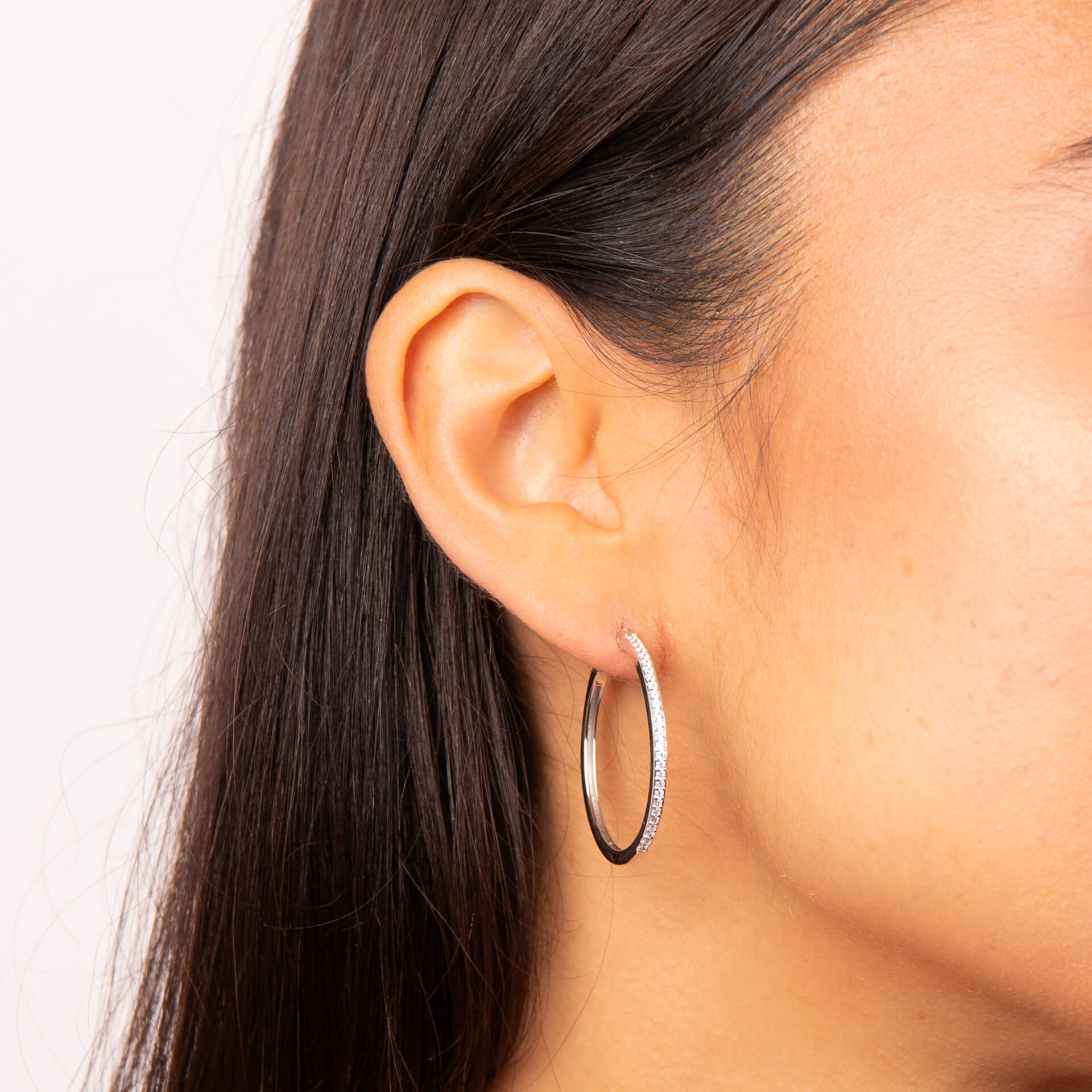 Diamonfire 33mm Large Hoop Earrings