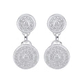 Beginnings Channel Set Circular Drop Earrings