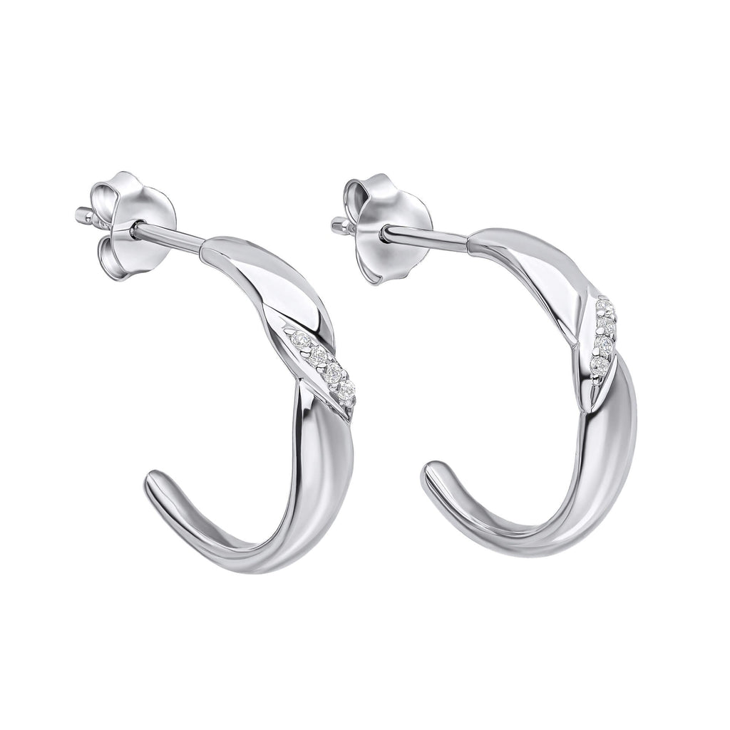 Beginnings Twist 3/4 Hoop Earrings with Cubic Zirconia