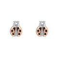 D For Diamond Ladybird Stud Earrings with Diamond