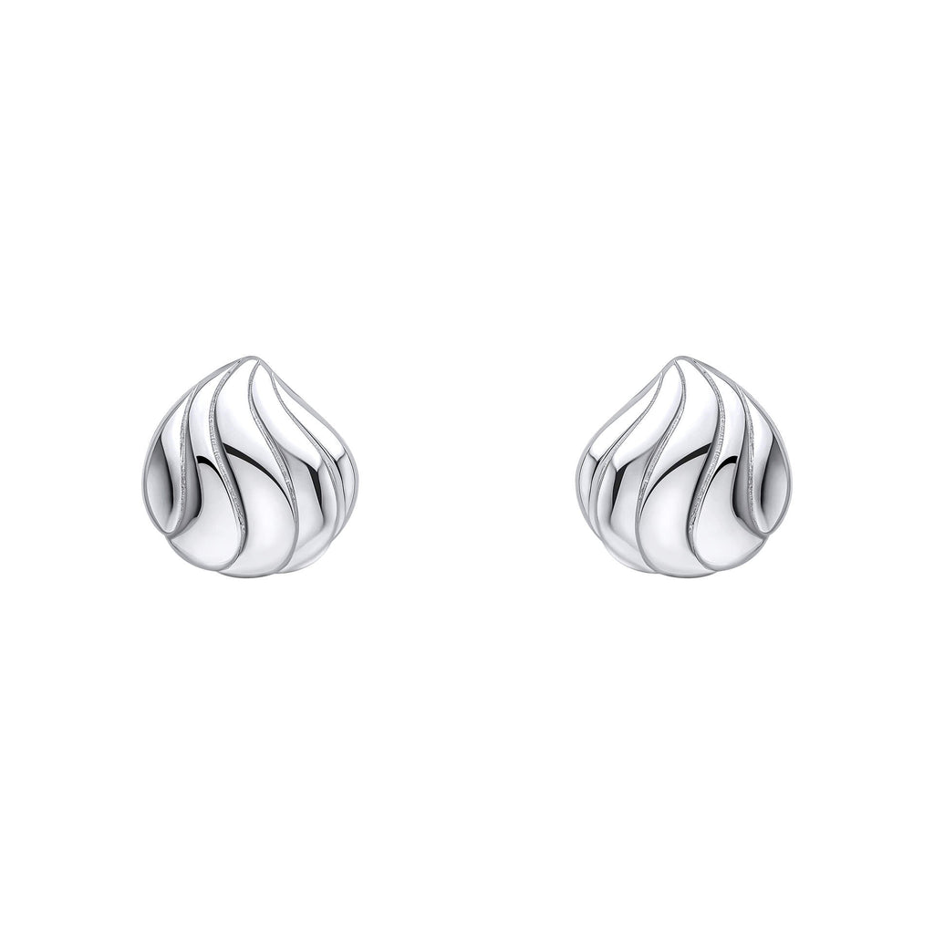 Beginnings Organic Wave Teardrop Stud Earrings