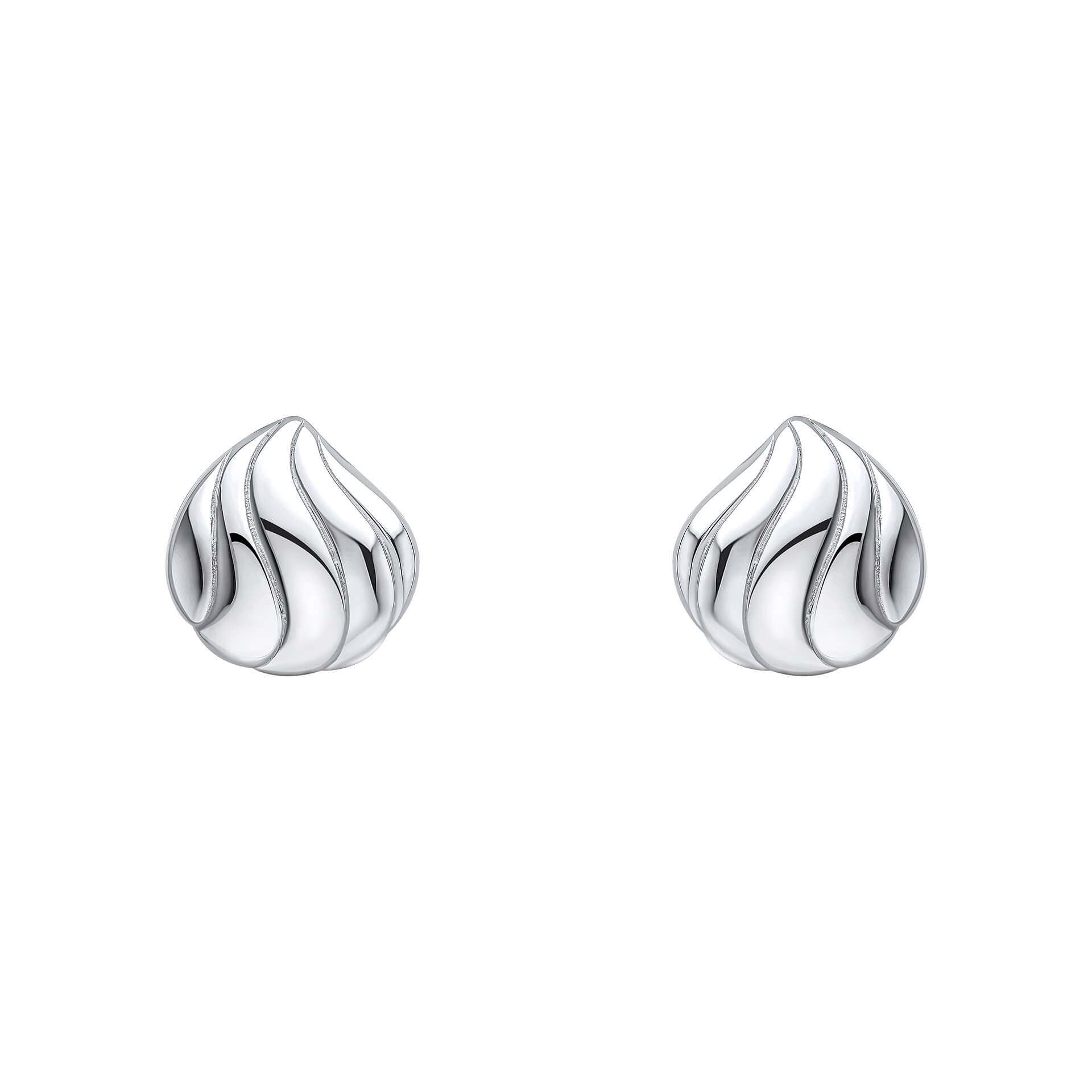 Beginnings Organic Wave Teardrop Stud Earrings