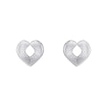 Beginnings Ridged Heart Stud Earrings
