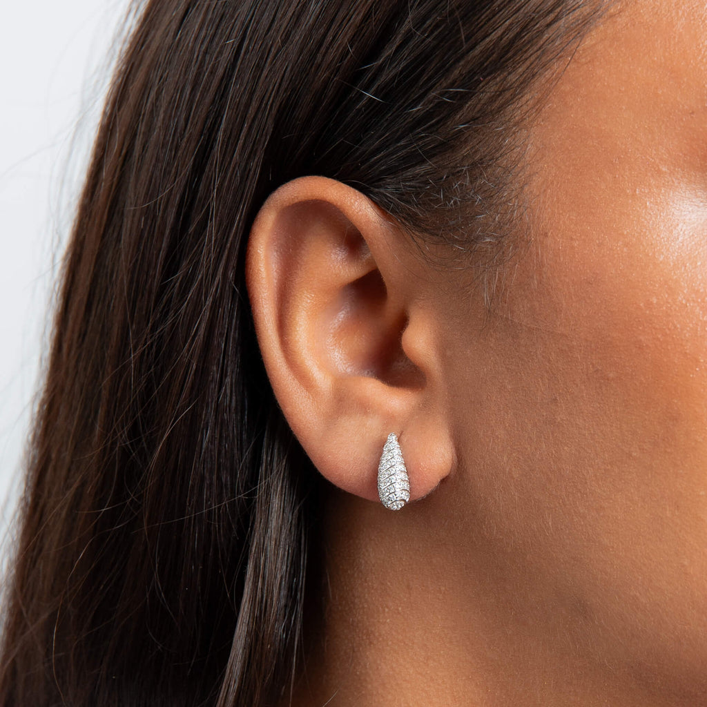 Beginnings Channel Set Droplet Stud Earrings