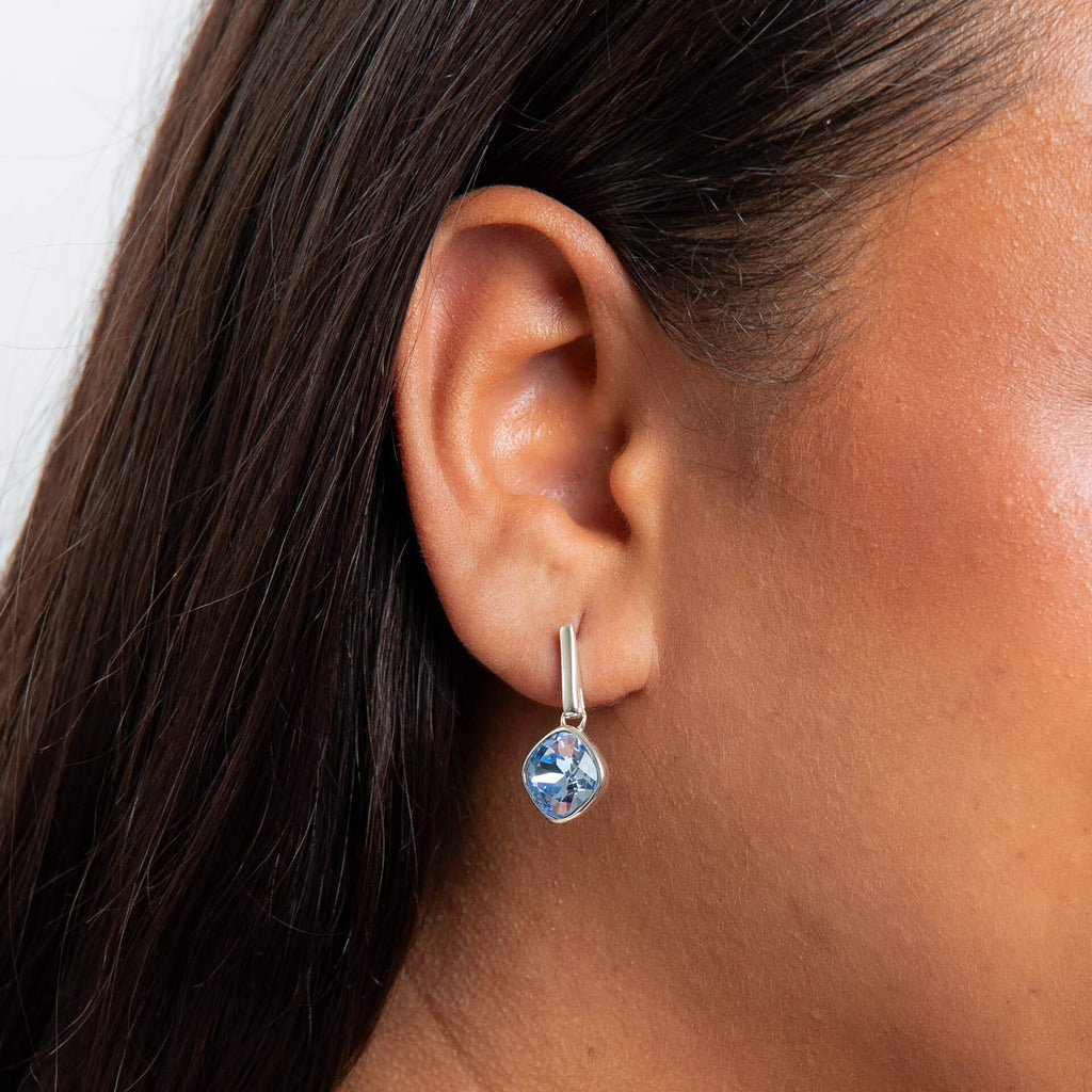 Beginnings Cushion Cut Crystal Drop Stud Earrings