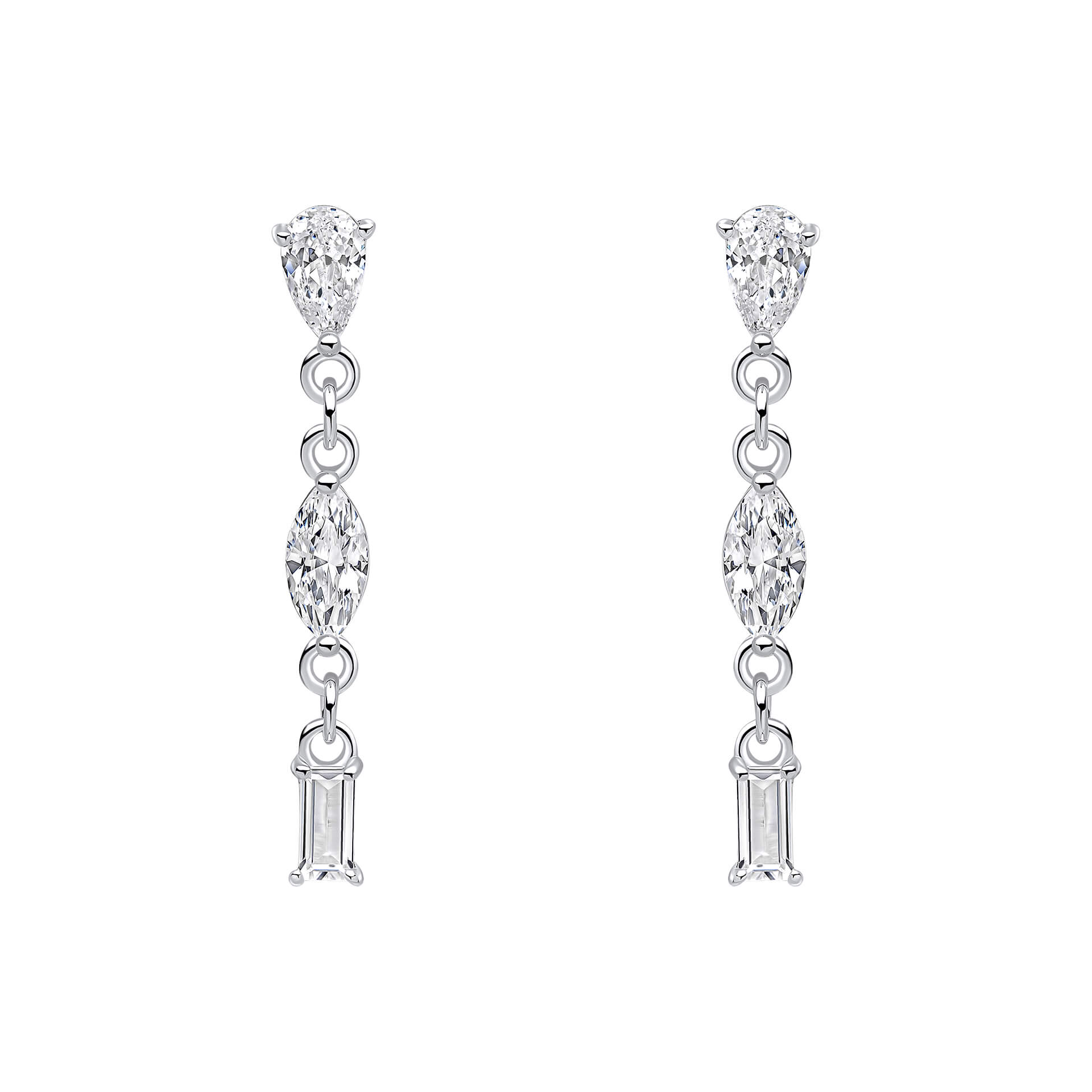 Beginnings Mixed Shapes Long Drop Earrings