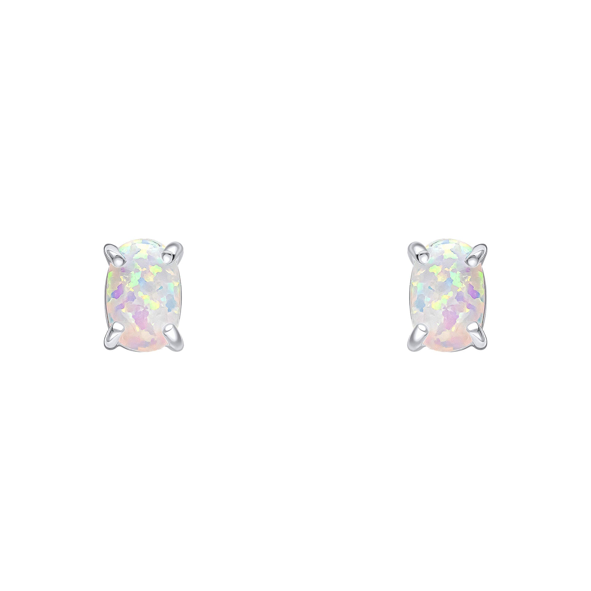 Beginnings Oval Opal Stud Earrings
