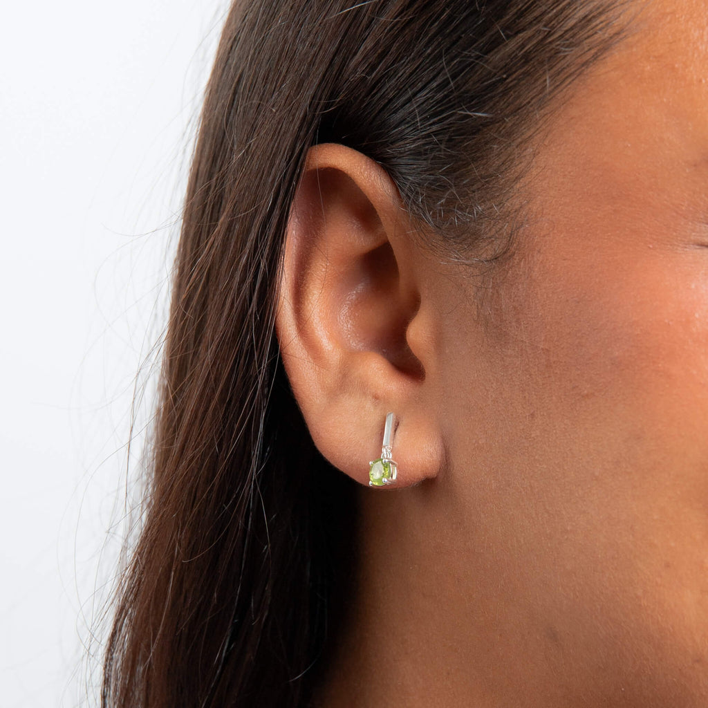 Beginnings Round Semi Precious Drop Stud Earrings
