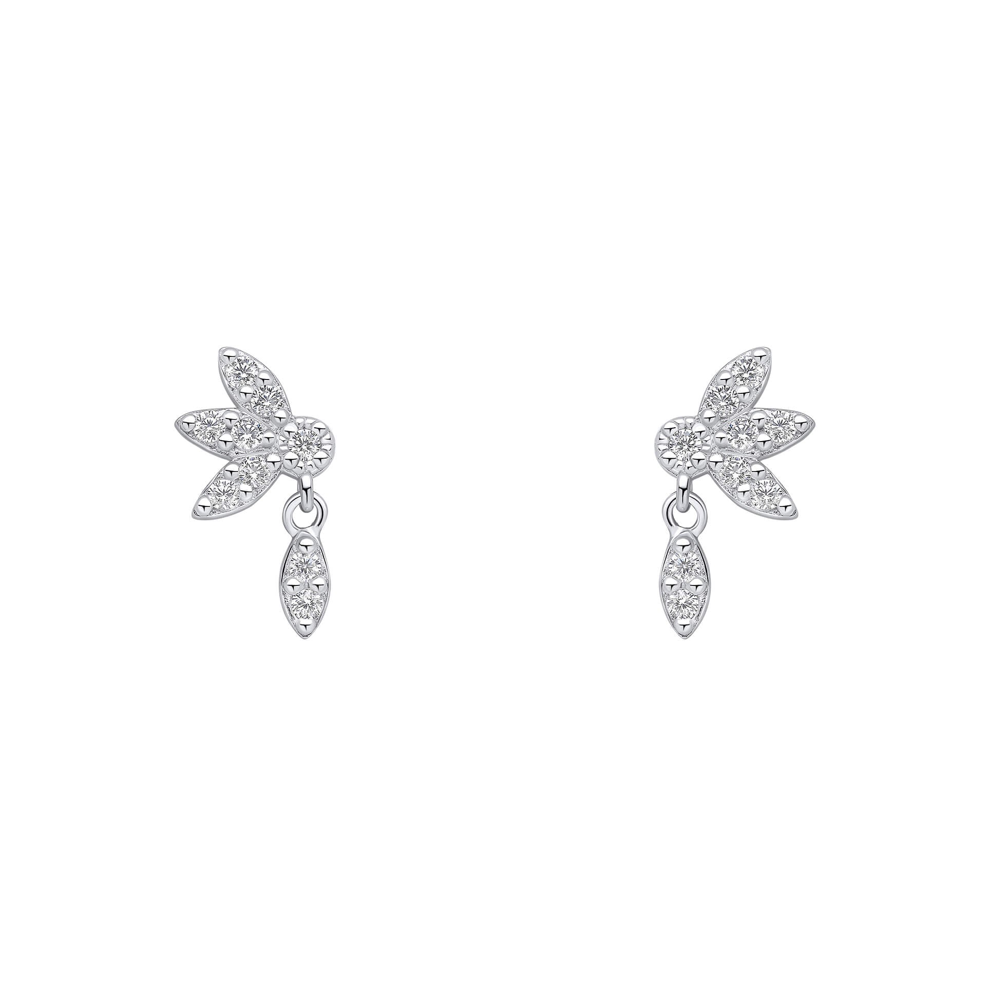 Beginnings Hanging Petal Floral Stud Earrings