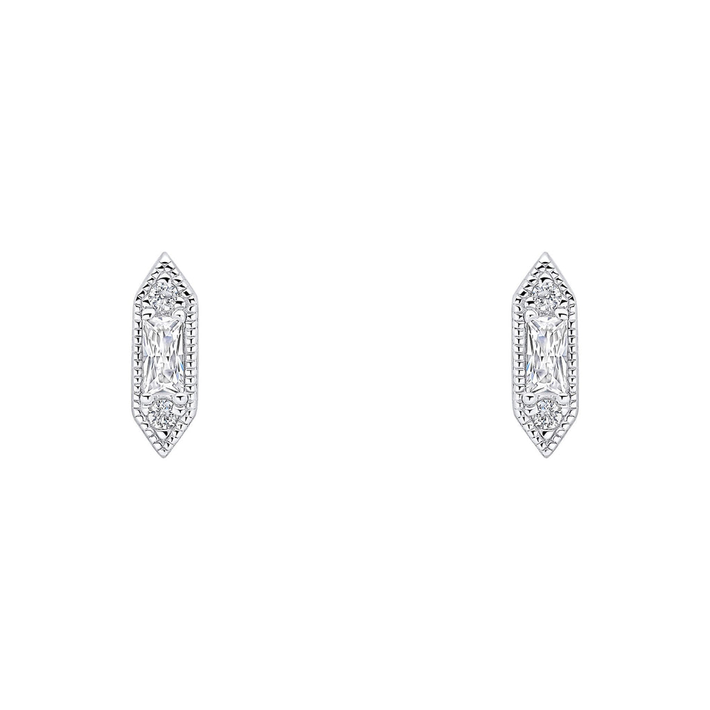 Beginnings Elongated Hexagon Stud Earrings