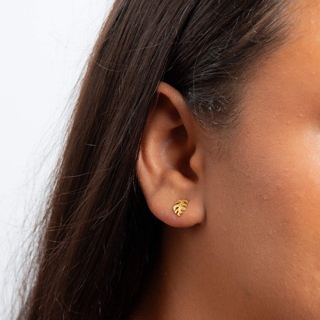 Beginnings Monstera Leaf Stud Earrings