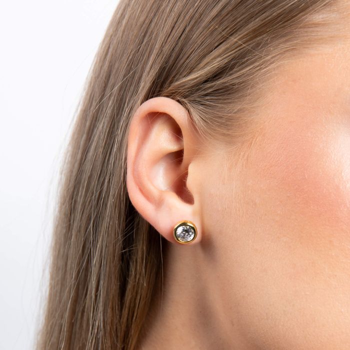 Diamonfire Bezel Set Carat Stud Earrings