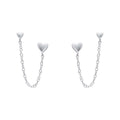 Beginnings Heart Chain Connector Double Stud Earrings