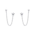 Beginnings Star Chain Connector Double Stud Earrings