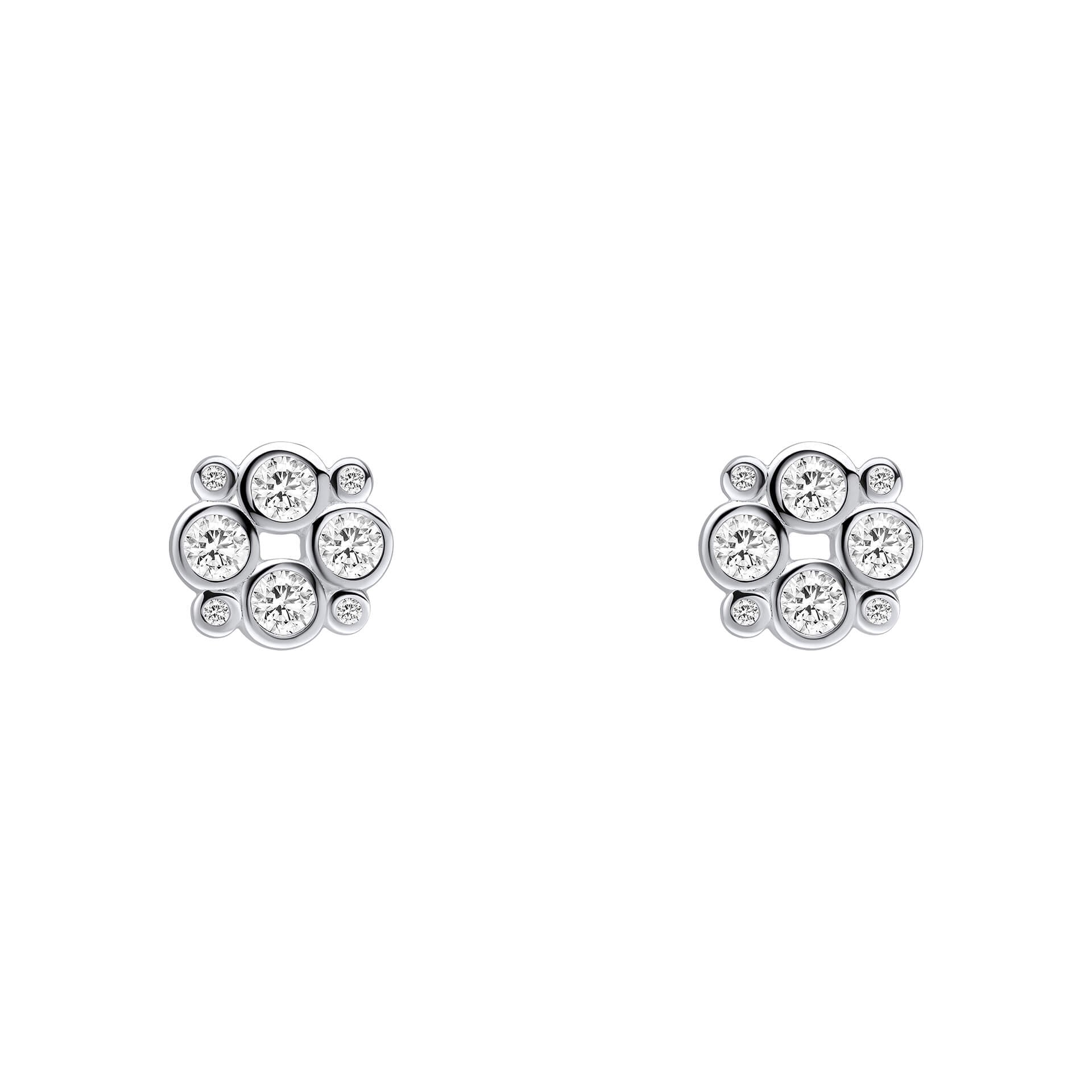 Beginnings Multi Bezel Set Cubic Zirconia Stud Earrings