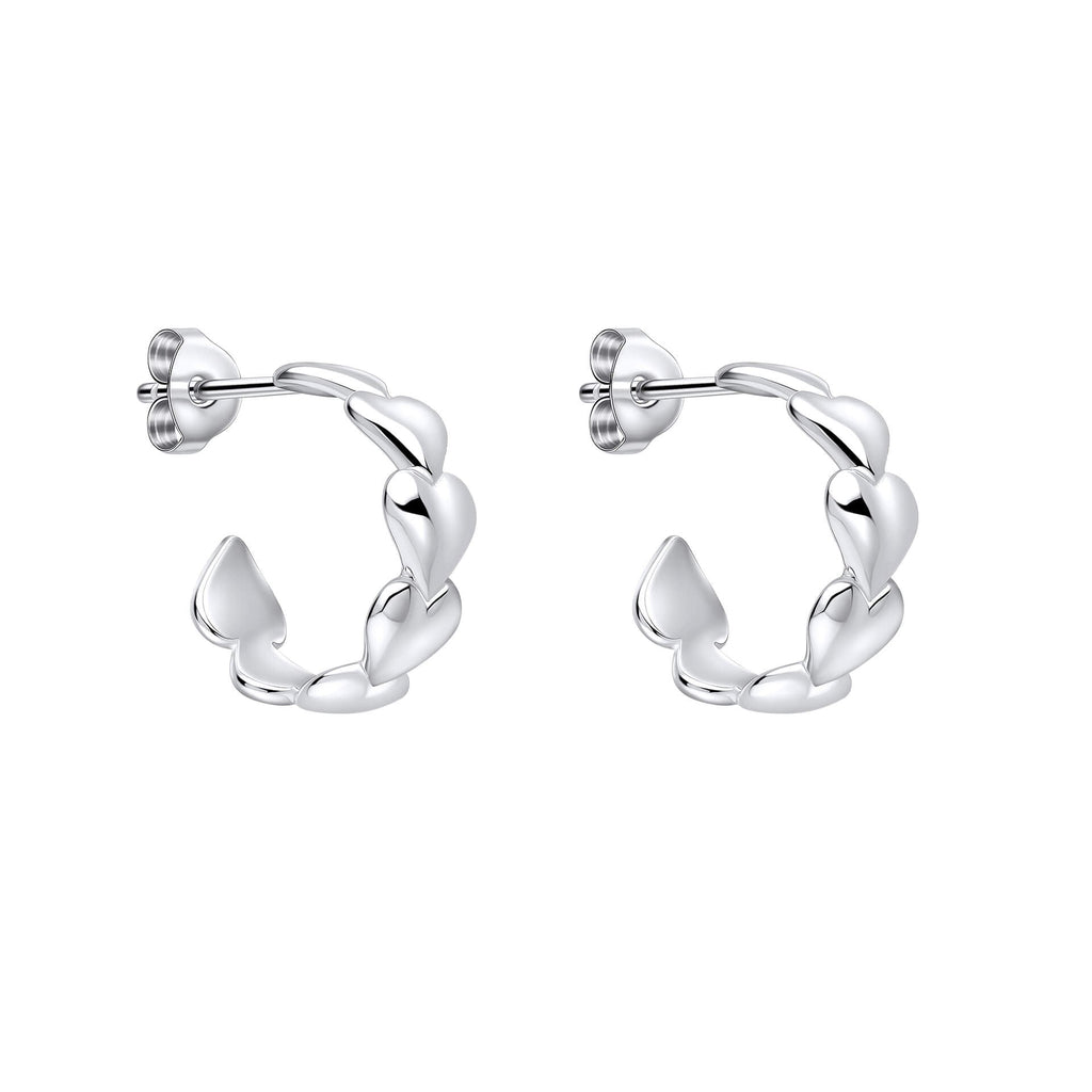Beginnings Heart Sequence Half Hoop Earrings