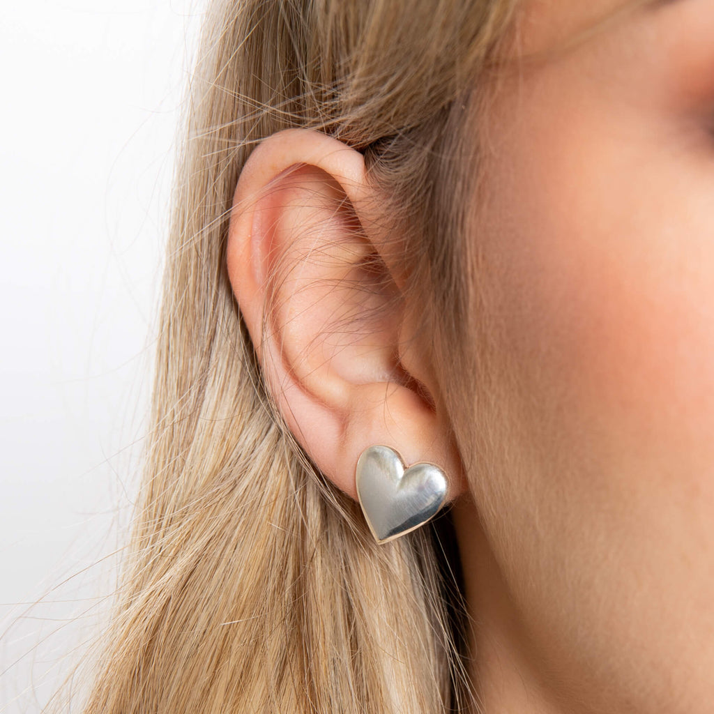 Beginnings Polished Heart Stud Earrings