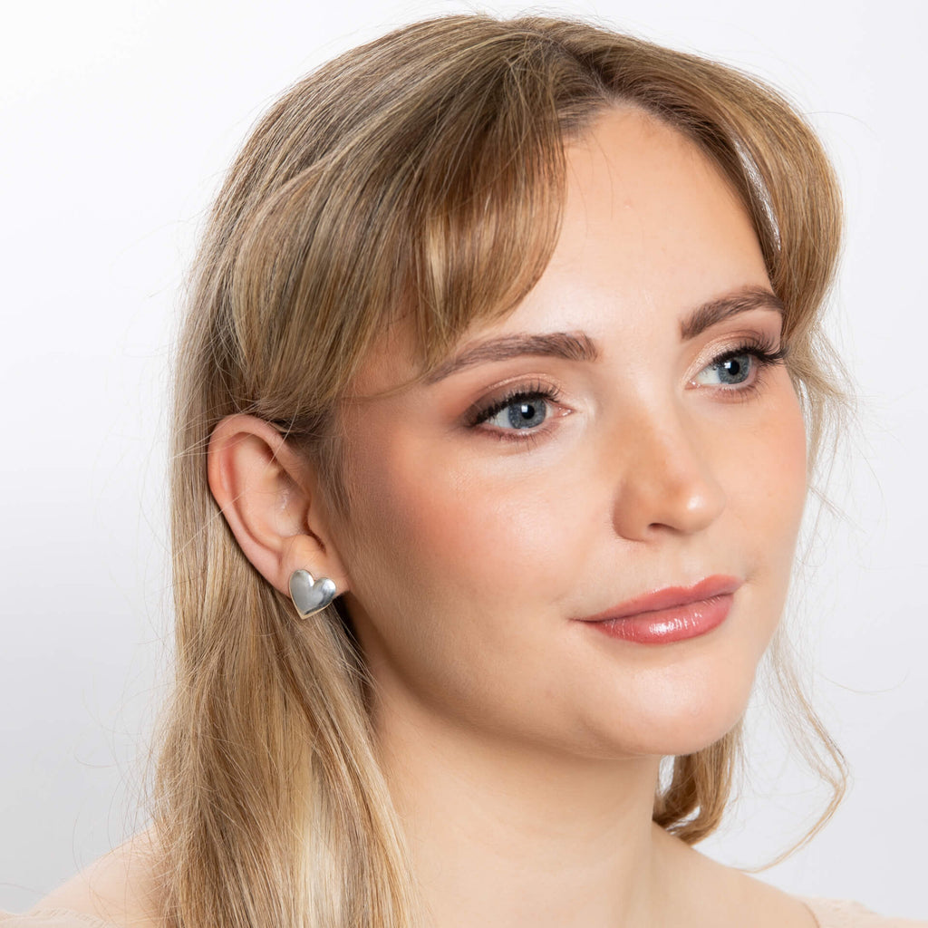 Beginnings Polished Heart Stud Earrings