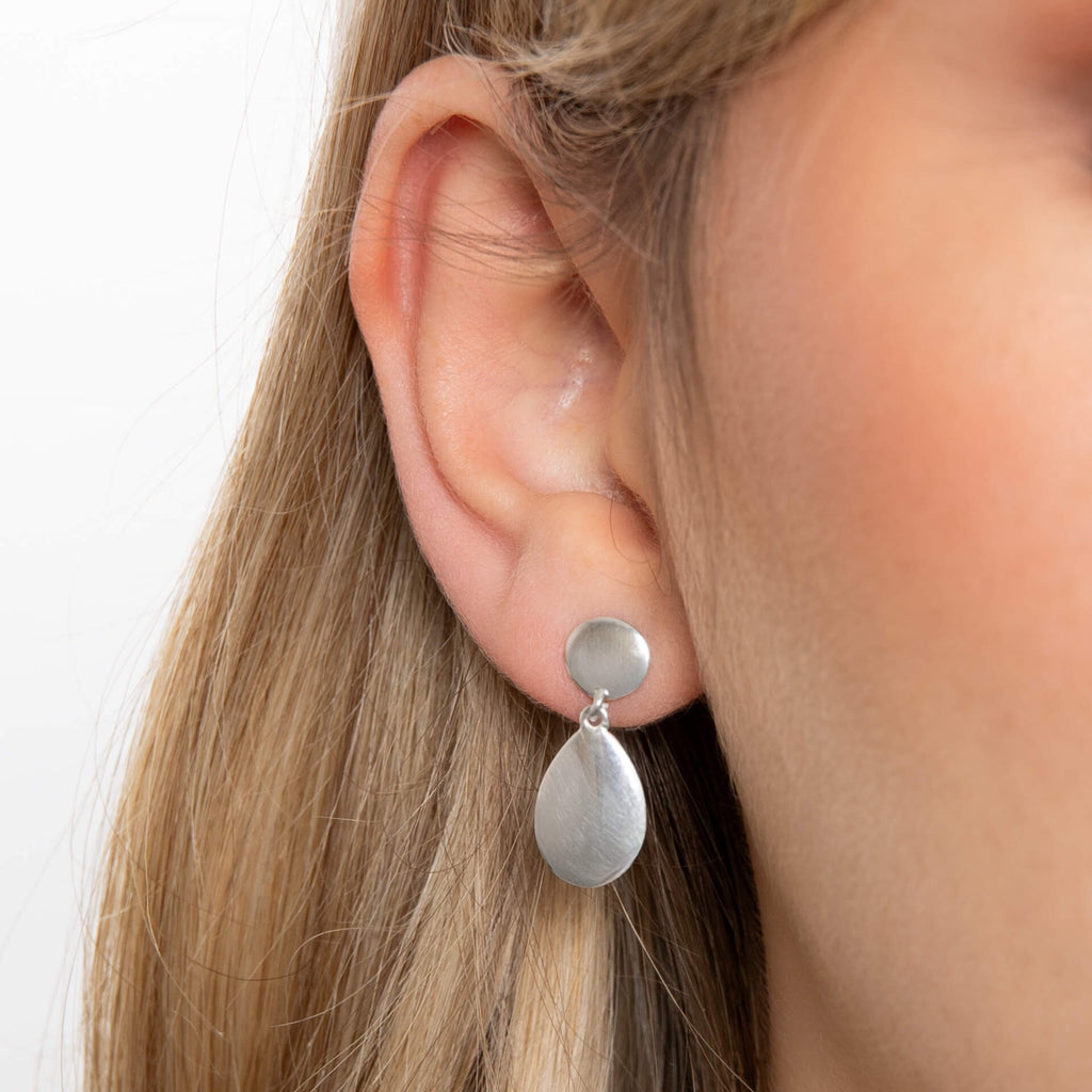 Beginnings Organic Pebble Double Drop Earrings