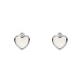 D For Diamond Mother of Pearl Heart Stud Earrings with Diamond